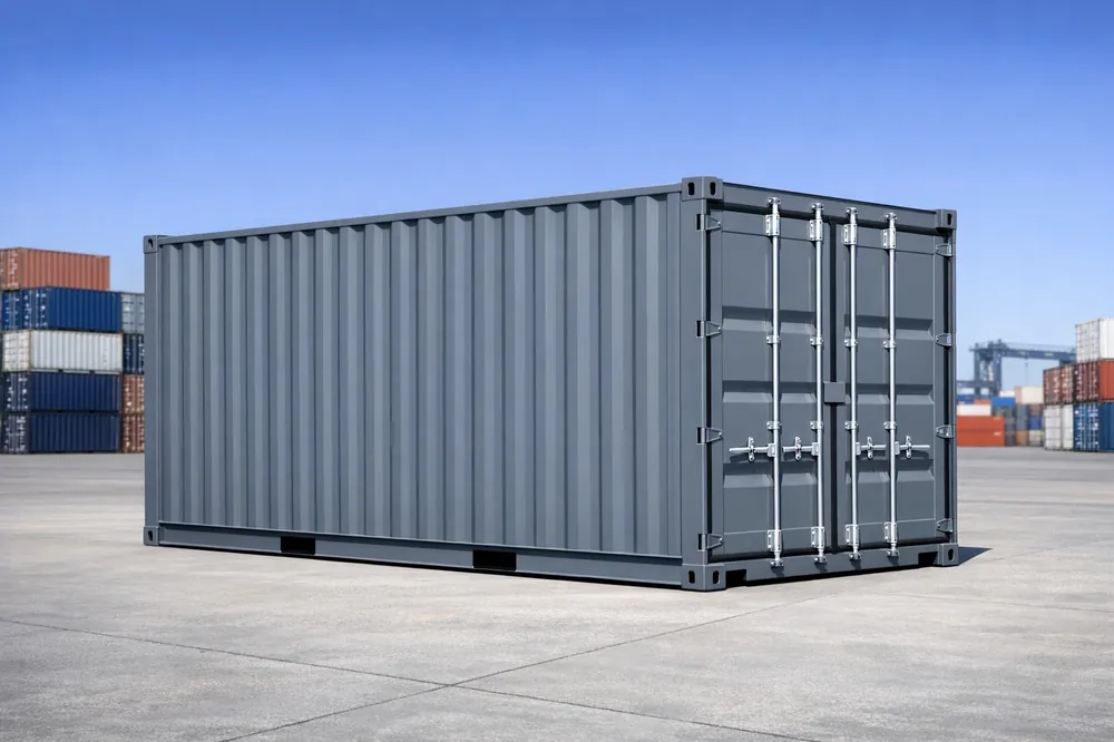 One-trip 20ft gray painted shipping container