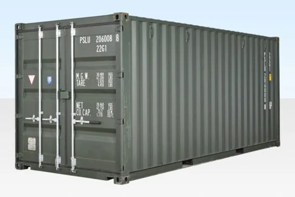 One-trip 20ft green painted shipping container