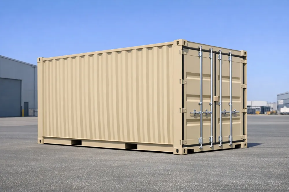 One-trip 20ft beige painted shipping container