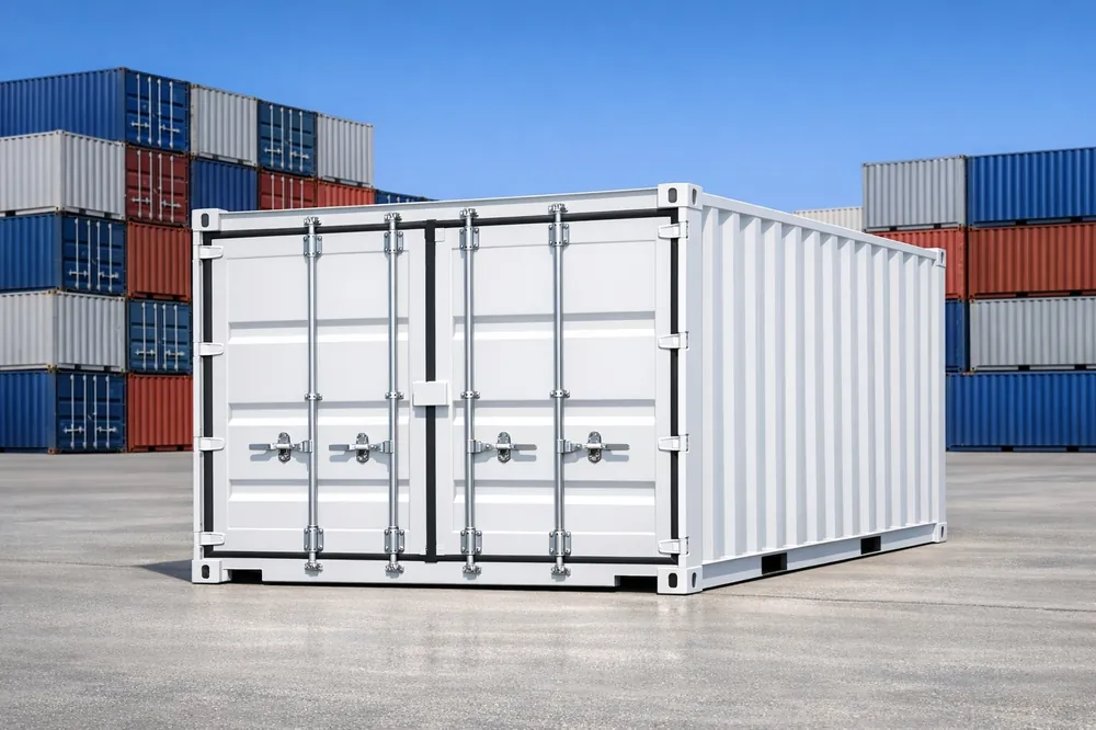 One-trip 20ft white painted shipping container